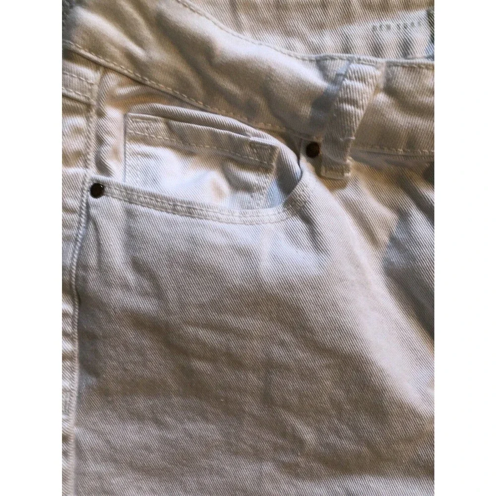 Rewash Brand Gold Button Fly Distressed #Bemore Women's Jeans White 9/29 Raw Hem